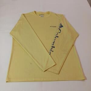Columbia PFG Long Sleeve Omni Shade Sun Protection Men's Yellow T-Shirt Sz Small